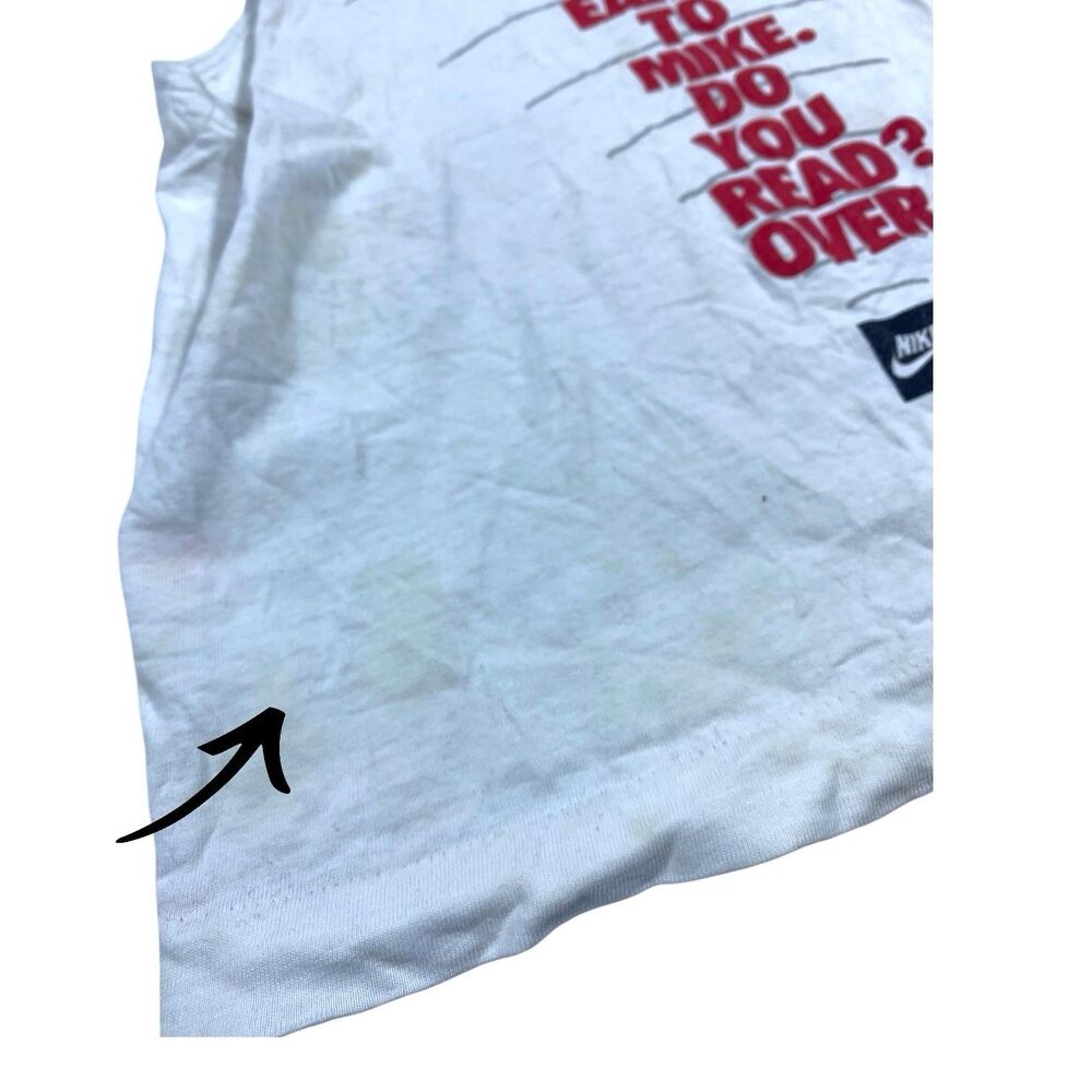 Vintage Nike Jordan Shirt Boys MEDIUM White Sleeveless Tank Top Basketball 90s - Picture 8 of 10